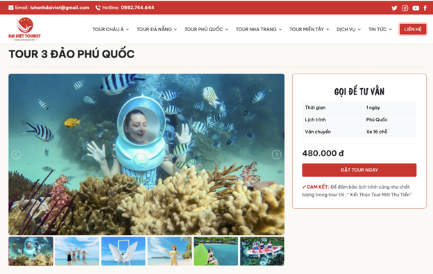 Đại Việt Tourist chinh phục du khách với mức giá siêu ưu đãi
